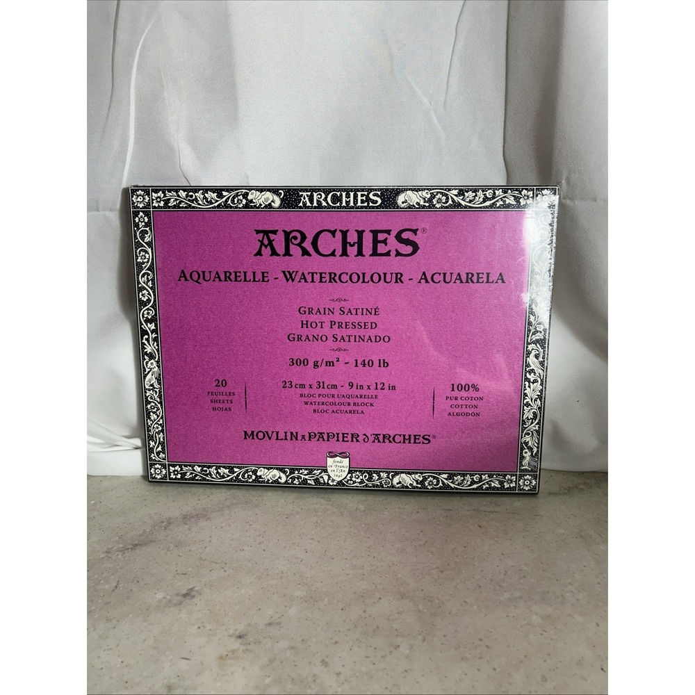 Arches Watercolor Paper Block 140 lb. Hot Press 9x12"